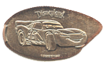 CA0089 Retired Lightning McQueen Disney California Adventure 10th Anniversary pressed dime without logo elongated coin image