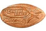 CA0182-185r CONDOR FLATS Logo with jet, DISNEY CALIFORNIA ADVENTURE pressed penny reverse. 