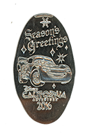 CA0220 SEASON'S GREETINGS 2016 Lightning McQueen Holiday pressed nickel.