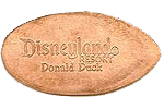 DR0101r DISNEYLAND ® RESORT, DONALD DUCK pressed penny reverse. 