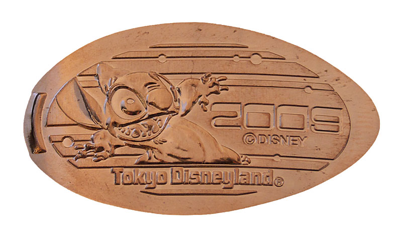 Tokyo Disneyland pressedpenny medal for 2009 Stitch