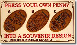 Migical Milestones pressed penny machine sign or marquee.