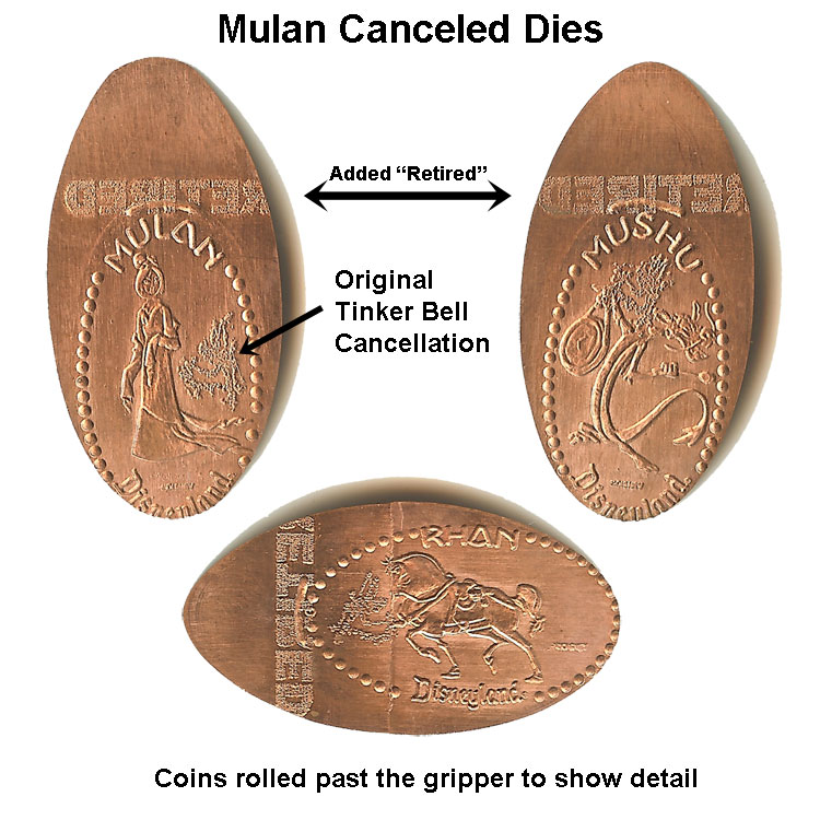 Mulan retired elongated coin cancellation detail