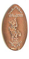 Picture of Hong Kong Disneyland pressed pennies or Magical Coin Souvenirs.