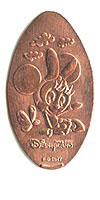 Picture of Hong Kong Disneyland pressed pennies or Magical Coin Souvenirs.