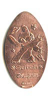 Picture of Hong Kong Disneyland pressed pennies or Magical Coin Souvenirs.
