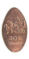 Picture of Hong Kong Disneyland pressed pennies or Magical Coin Souvenirs.