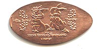 Picture of Hong Kong Disneyland pressed pennies or Magical Coin Souvenirs.
