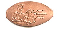 Picture of Hong Kong Disneyland pressed pennies or Magical Coin Souvenirs.