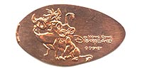 Picture of Hong Kong Disneyland pressed pennies or Magical Coin Souvenirs.