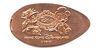 Picture of Hong Kong Disneyland pressed pennies or Magical Coin Souvenirs.