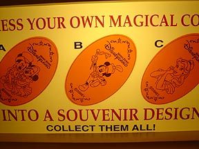 Marquee pressed penny sign from Hong Kong Disneyland Hong Kong Disneyland Magical Coins