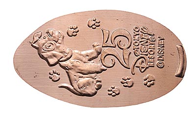 Patch the Dalmatian Puppy, Tokyo Disneyland 25th Anniversary medal or pressed penny coin.