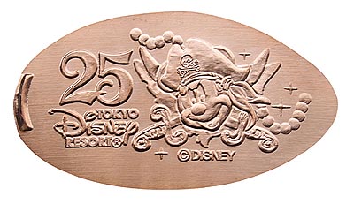 Pirate Mickey Tokyo Disneyland 25th Anniversary medal or pressed penny coin.