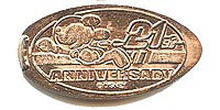 21ST ANNIVERSARY, Mickey Mouse  Tokyo Disneyland Pressed Penny or Nickel souvenir medal