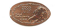 2005 JULY TOKYO DISNEYLAND  Tokyo Disneyland Pressed Penny or Nickel souvenir medal