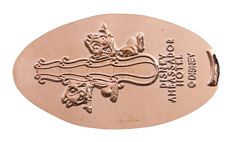Chip N Dale Ambassador Hotel Tokyo Disneyland pressed penny or medal released April, 2009