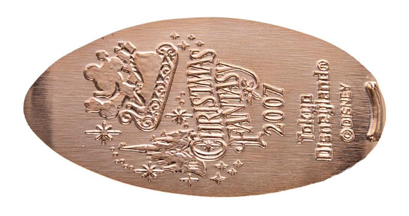 Tokyo Disneyland pressed penny medal Christmas 2007