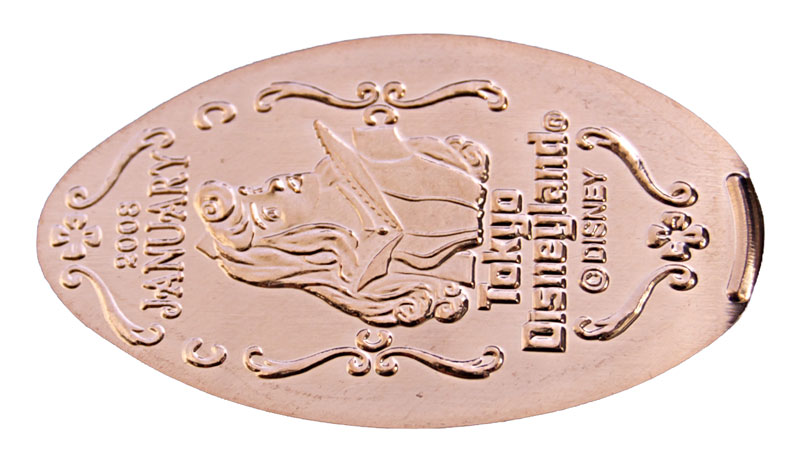 Disneyland pressed penny or medal released Jan. 1, 2008