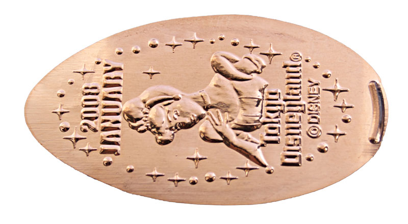Disneyland pressed penny or medal released Jan. 1, 2008