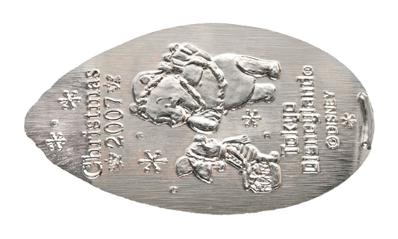 Tokyo Disneyland pressed penny medal Christmas 2007