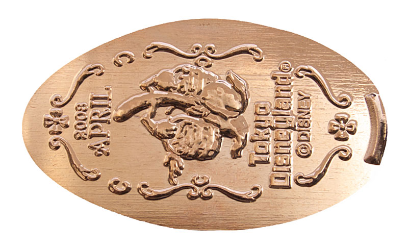 Tokyo Disneyland Pressed Penny or Medal of the Month, The Enchanted Broom from Fantasia