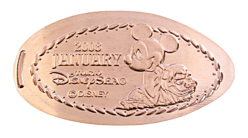 Disneyland pressed penny or medal released Jan. 1, 2008