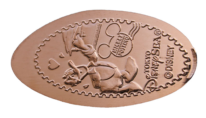 Donald Duck Tokyo Disneyland pressed penny or medal released April, 2009