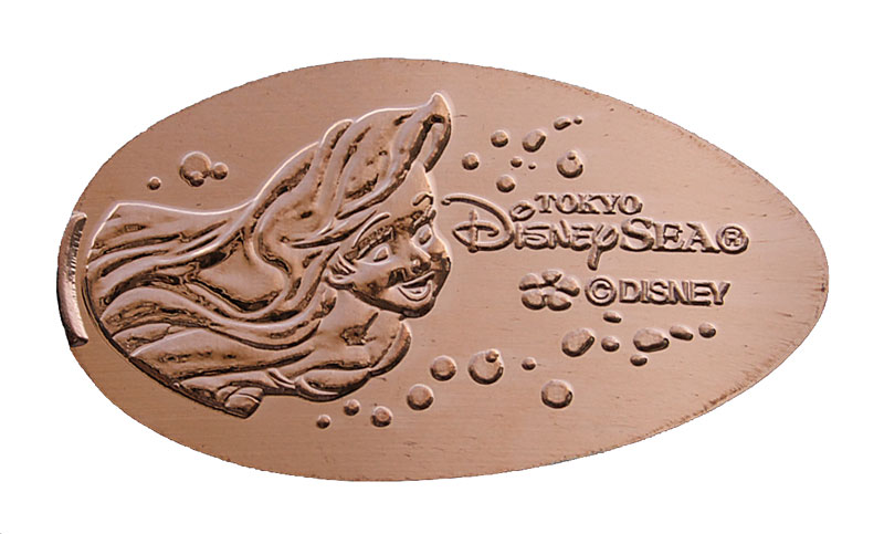 Ariel the Little Mermaid Tokyo Disneyland pressed penny or medal released April, 2009