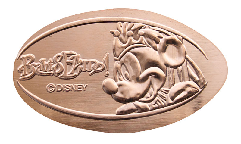 BraviSEAmou! Mickey pressed coin or medal.