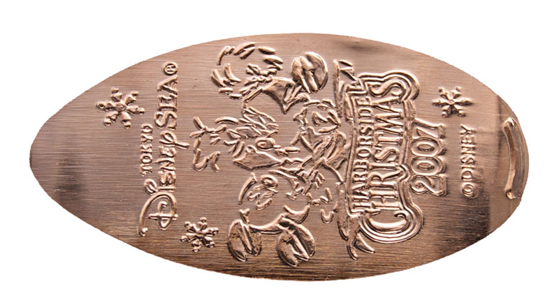 Tokyo Disneyland pressed penny medal Christmas 2007