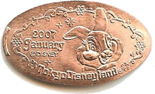 One of the first Tokyo Disneyland pressed souvenirs.