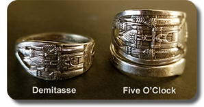Disneyland Castle Spoon Rings Demitasse and Five O'Clock Sizes Standard and Spiral Styles