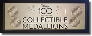 Disneyland medallion machine Set #34-37  marquee, Collectors' Warehouse, GotG-M:B, DCA, Marvel Characters Groot, Spider-Man, Black Panter & Captain America  Medallion Guide Numbers 34-37 1/27/2023