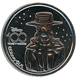 #63, Disneyland Resort's Disney 100 Years of Wonder Souvenir Medallion featuring Cad Bane. 