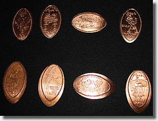 RFC pressed coins top row planchets, bottom row pressed on Euro coins
