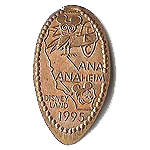 DTEC ANA ANAHEIM DISNEYLAND 1995 Pressed Coin Picture