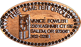 The Cimeter Group, Vance Flowler elongated coin business card, later version.  