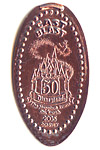 CAST BLAST, Disneyland 50th Logo, HAPPIEST EVENT ON EARTH 2005 pressed penny.