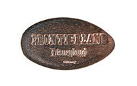 "Image of the Frontierland Logo, Disneyland Resort,  ©Disney"  backstamp or reverse.
