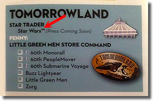 Star Wars Pressed Coins Brochure Disneyland