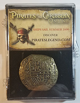 Pirates of the Caribbean Online piece of eight, front