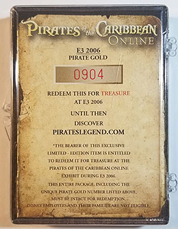 Pirates of the Caribbean Online piece of eight, reverse.