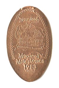 1983 pressed penny The New Fantasyland Opens from the ParkPennies.com collection of Disneyland 50th Anniversary Magical Milestones pressed coins.