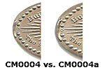 CM0004 vs. CM0004a coin grip comparison image.