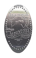 CM0010 Retired SNEAK PREVIEW DISNEY’S CALIFORNIA ADVENTURE Hairy Bear elongated coin image.