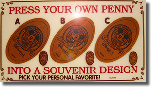 CM0011 Disneyana pressed penny machine marquee