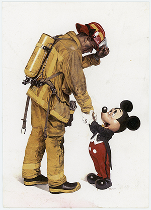 Disney voluntears firefighters stationery image side.