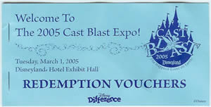 Ticket to a dream! The Cast Blast Expo Reemption Vouchers