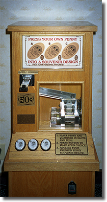 2001 Disneyana CM0011-13 penny press machine Image courtesy of the Wooten Family.